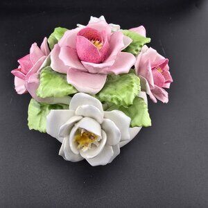 Royal Adderley Bone China Floral Bouquet In Pink White & Green Porcelain READ